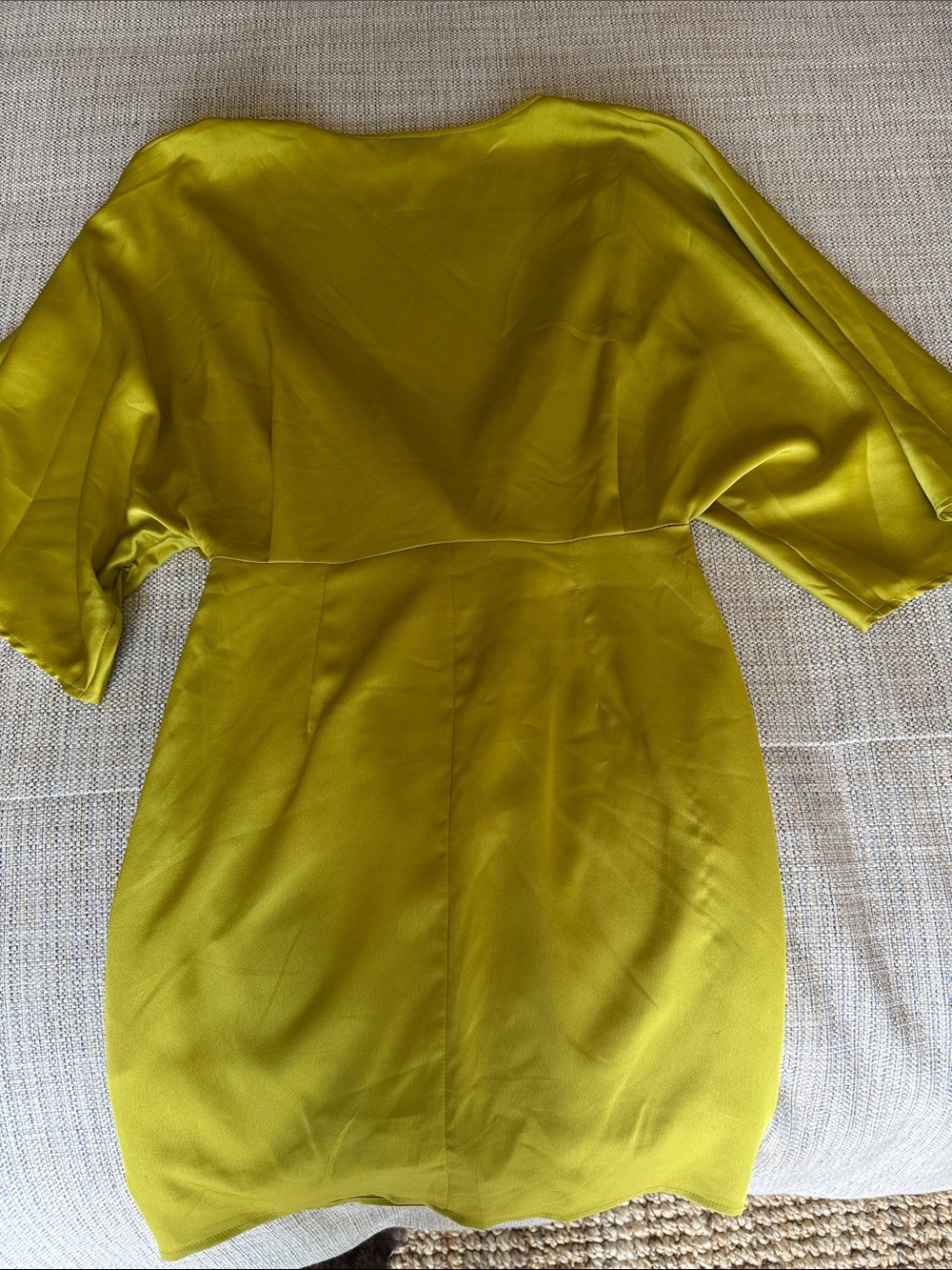 ASOS Olive Green Satin Mini Dress - Picture 4 of 5